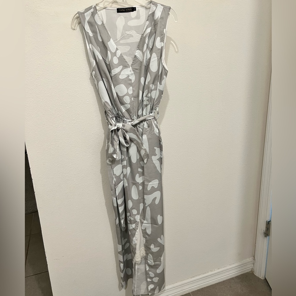 Silver and white dress